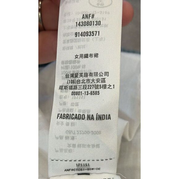 Abercrombie & Fitch Cotton Denim Print Skirt Blue with Floral Embroidery Size S - Picture 4 of 4